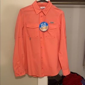 Women’s pink Columbia Omni-Shade long sleeve